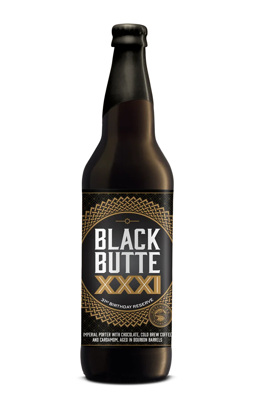 A photograph of the Black Butte XXXI beer bottle.