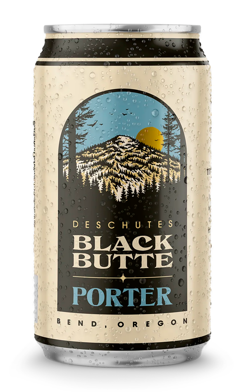 A photograph of Black Butte Porter Beer in a can.