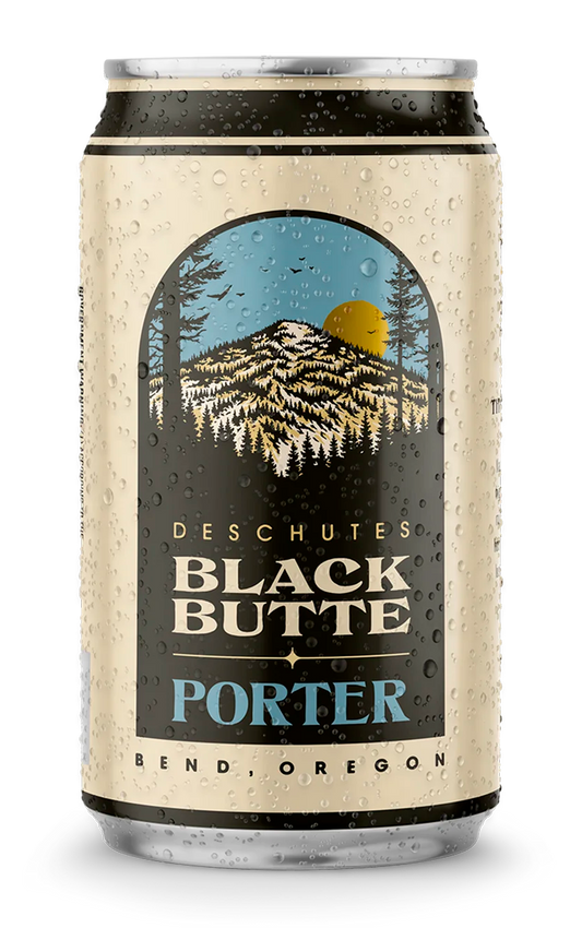 A photograph of Black Butte Porter Beer in a can.