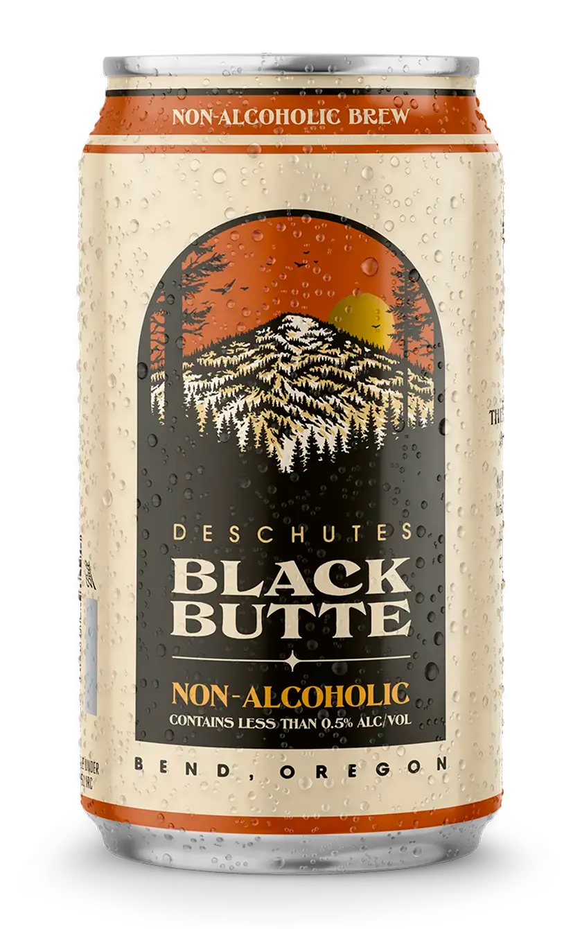 A photograph of the Black Butte Non-Alcoholic can.