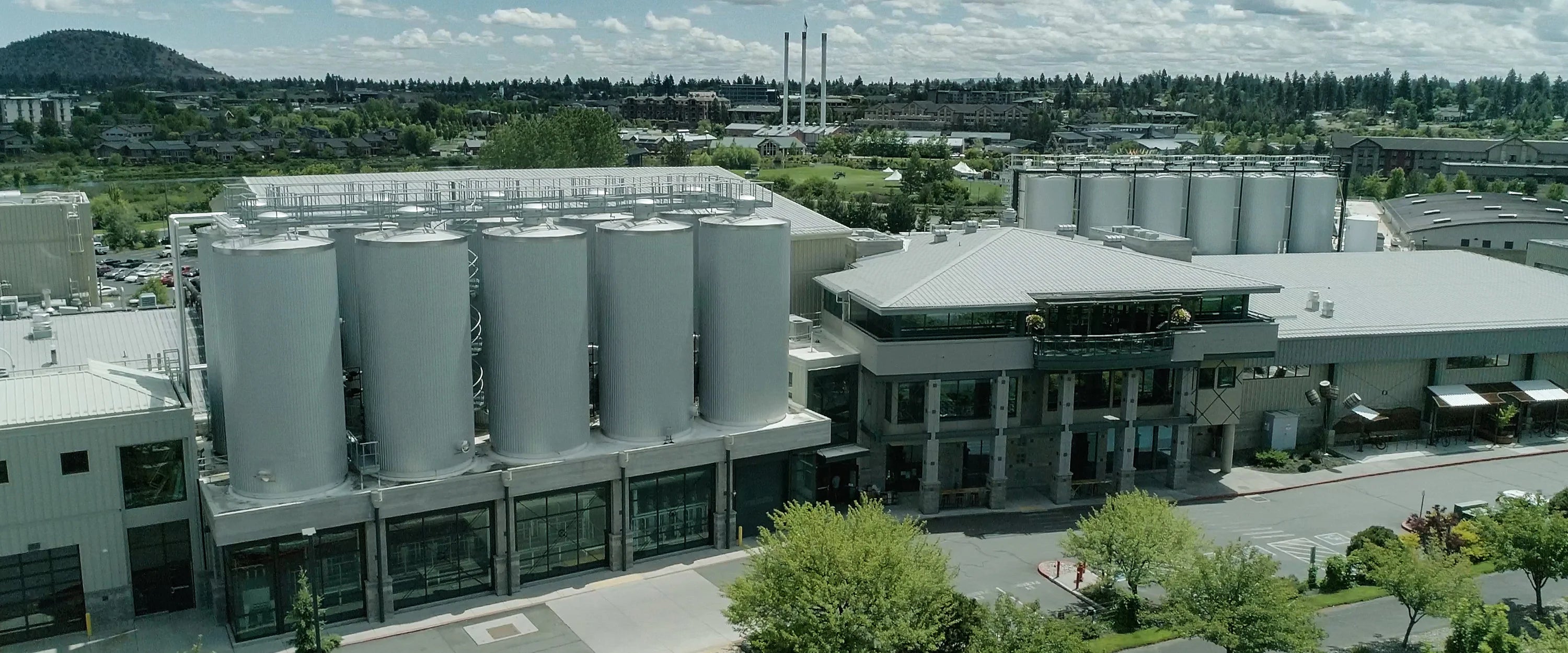 An external, arial shot of the Deschutes Bend Brewery