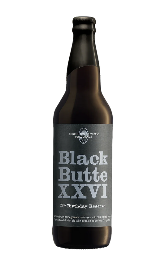 A photograph of the Black Butte XXVI beer bottle.