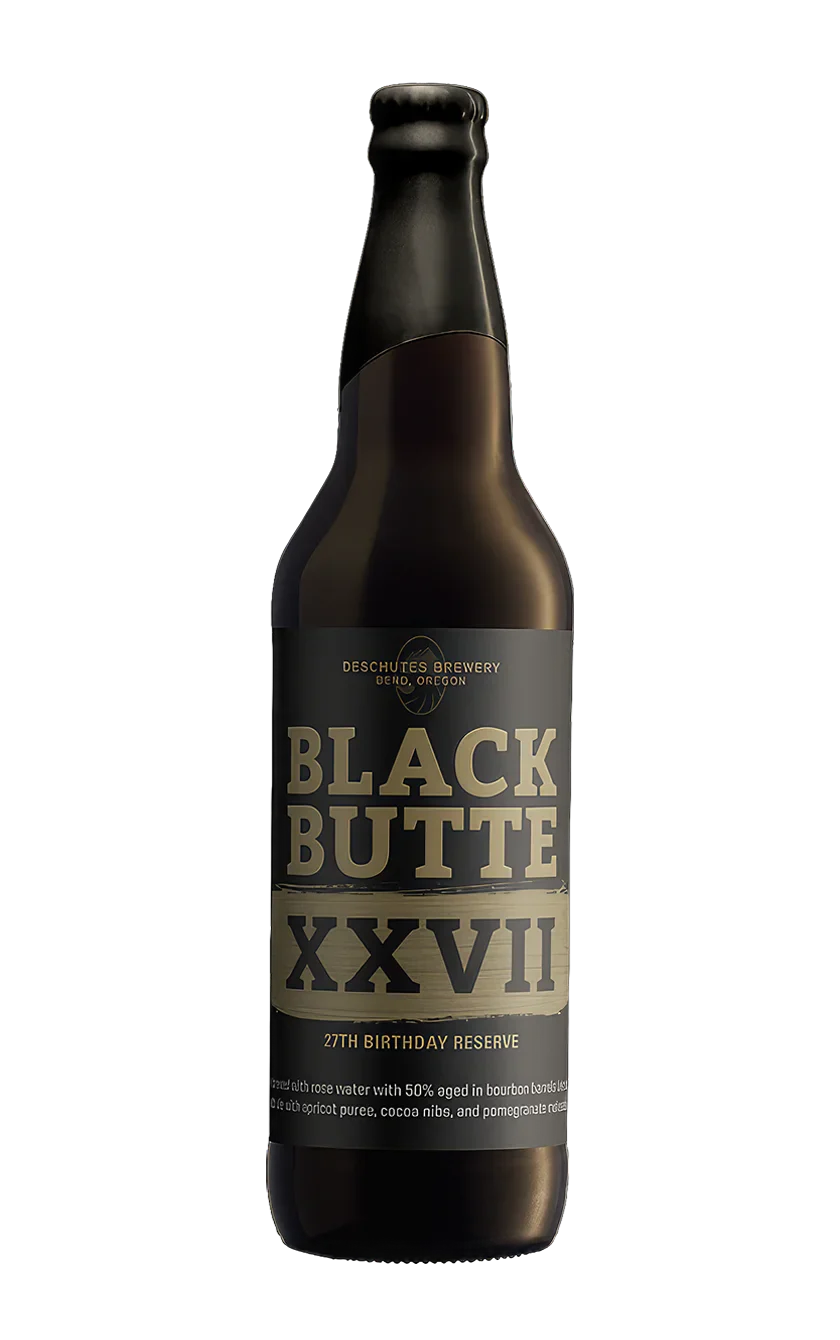 A photograph of the Black Butte XXVII beer bottle.