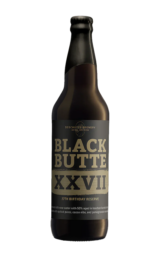 A photograph of the Black Butte XXVII beer bottle.