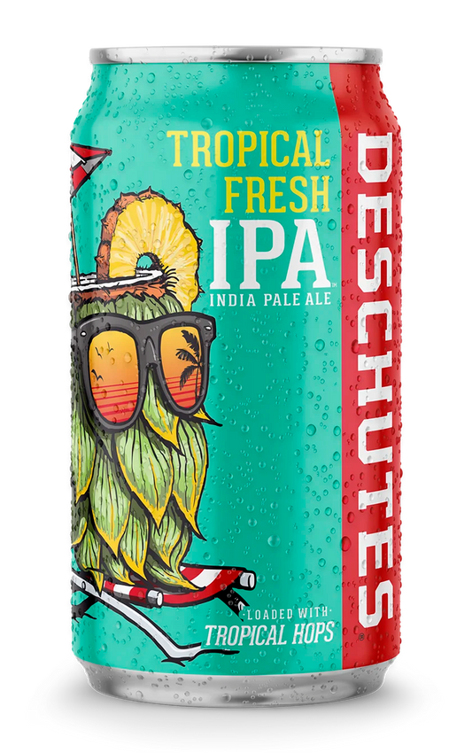 A photograph of the Tropical Fresh beer can.