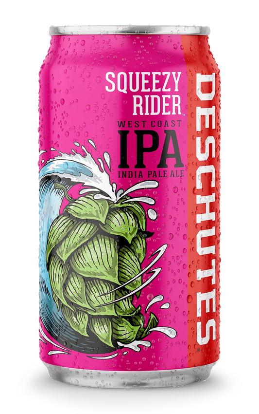 A photograph of the Squeezy Rider beer can.