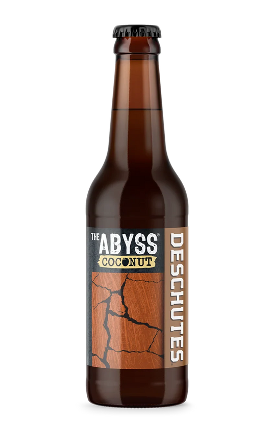 A photograph of the Abyss Coconut beer bottle.