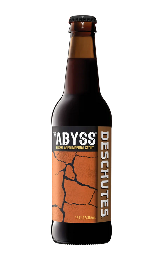A photograph of the Abyss beer bottle.