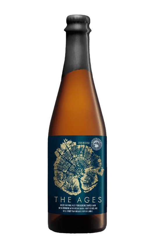 A photograph of the Ages 2019 beer bottle.