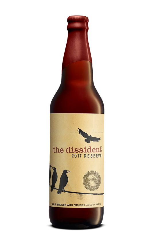 A photograph of the Dissident 2017 beer bottle.