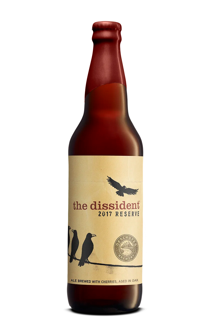 A photograph of the Dissident 2017 beer bottle.