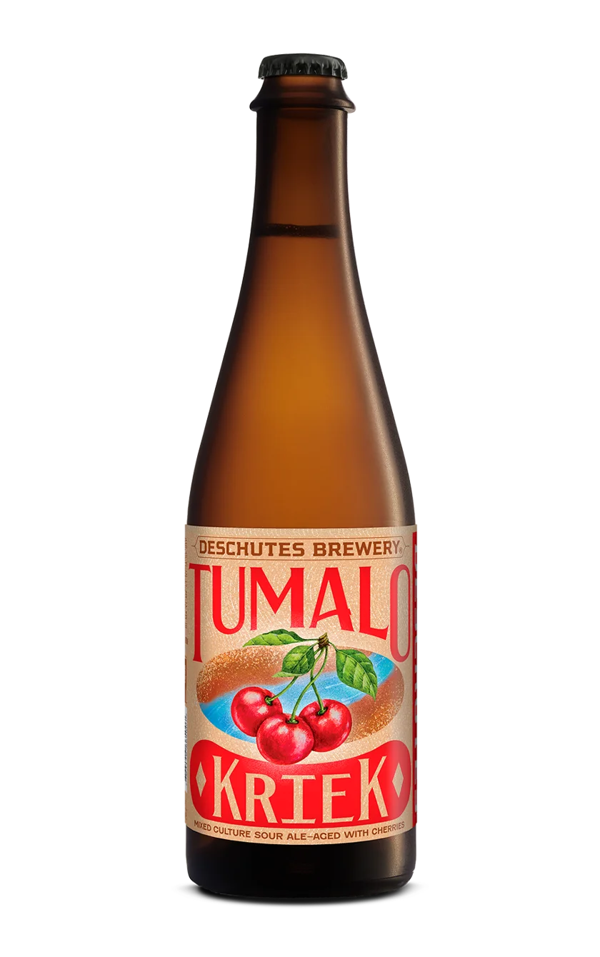 A photograph of the Tumalo Kriek beer bottle.